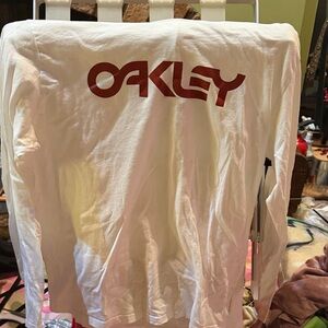 Oakley Red Logo White Long Sleeve